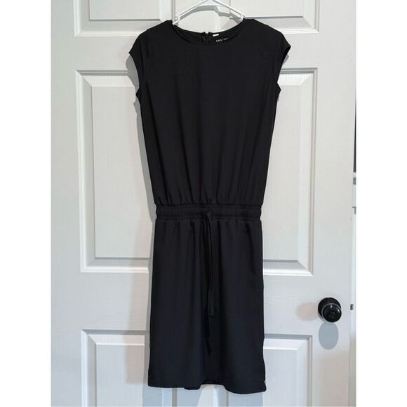 NWOT Albion Going Places Black Cap Sleeve Drawstring Waist Athletic Dress XS - Picture 2 of 16